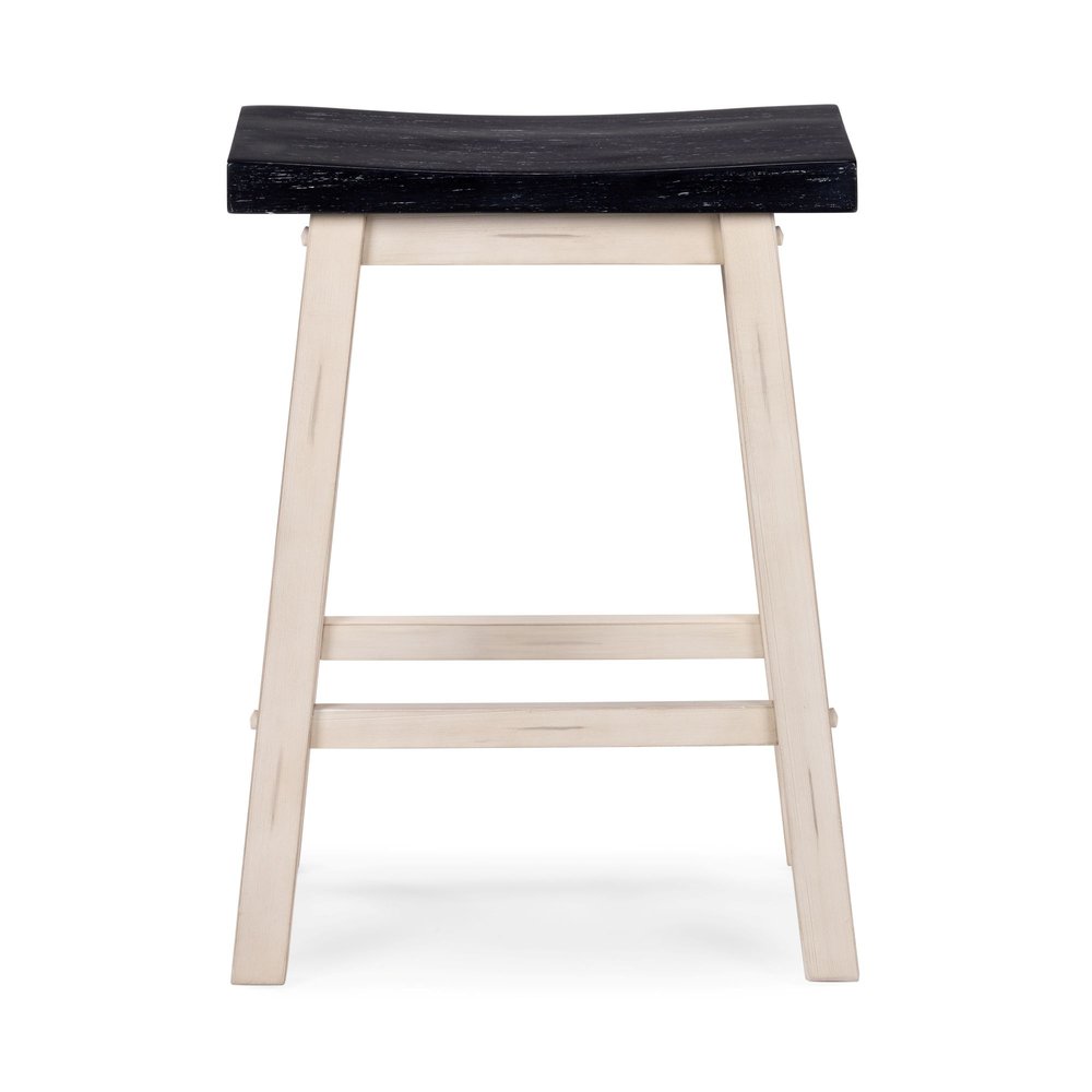 Boraam - Sonoma Backless Saddle Counter Stool - European Black/Antique White - 70224 view 4