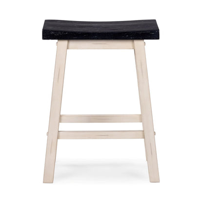 Boraam - Sonoma Backless Saddle Counter Stool - European Black/Antique White - 70224 view 4