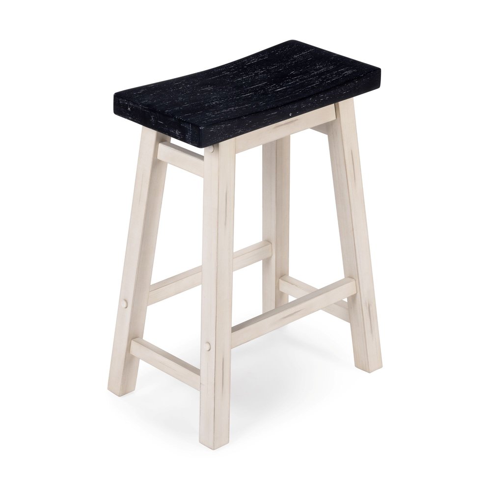 Boraam - Sonoma Backless Saddle Counter Stool - European Black/Antique White - 70224 view 5