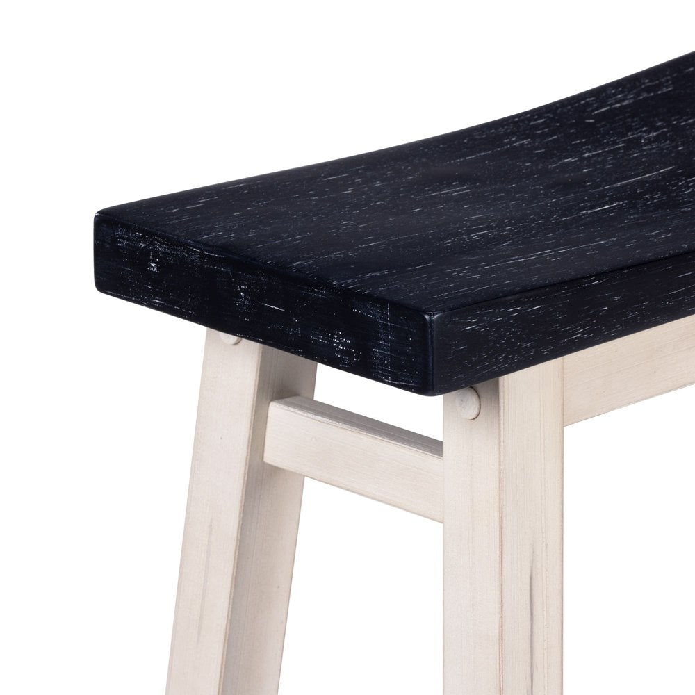 Boraam - Sonoma Backless Saddle Counter Stool - European Black/Antique White - 70224 view 6