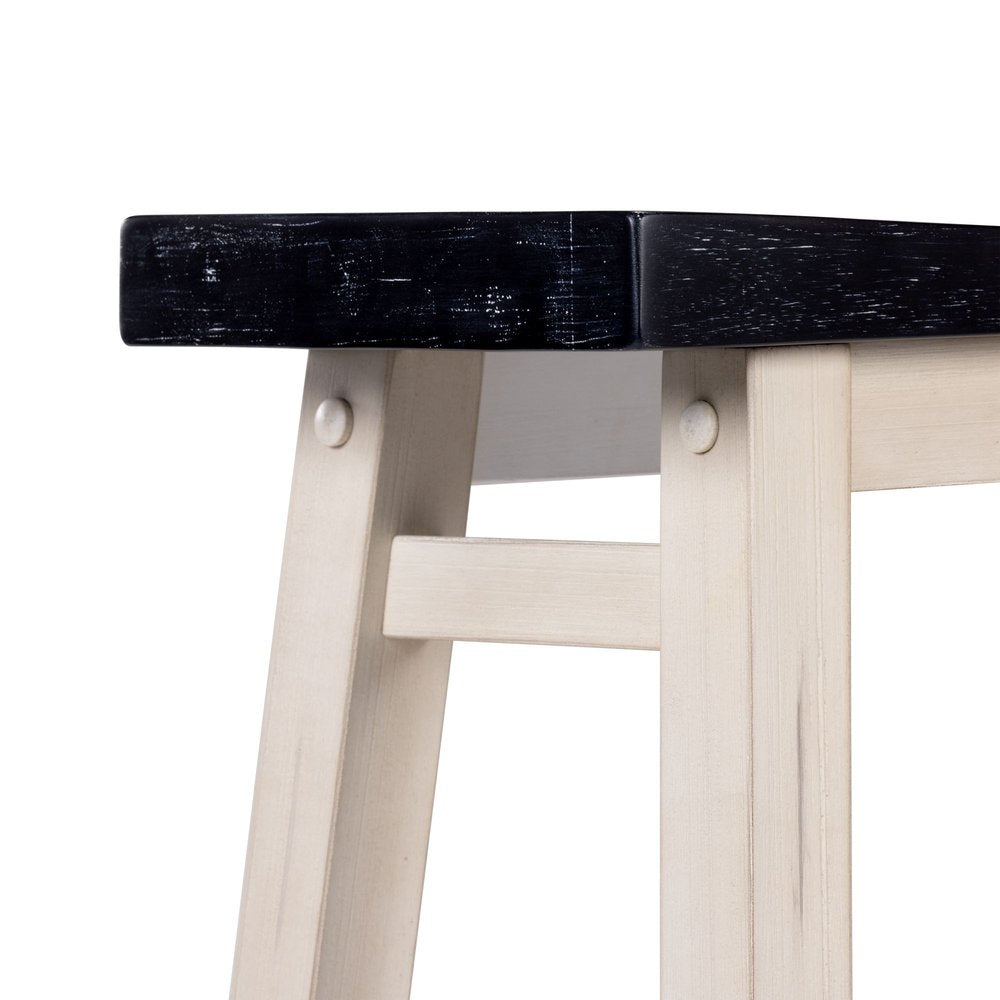 Boraam - Sonoma Backless Saddle Counter Stool - European Black/Antique White - 70224 view 7