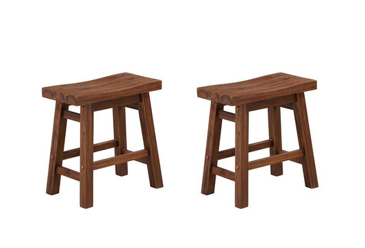 Boraam - Sonoma Backless Saddle Dining Height Stools - Chestnut Wire-Brush - Set of 2 - 75318 veiw 1
