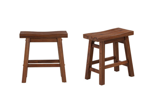Boraam - Sonoma Backless Saddle Dining Height Stools - Chestnut Wire-Brush - Set of 2 - 75318 veiw 2