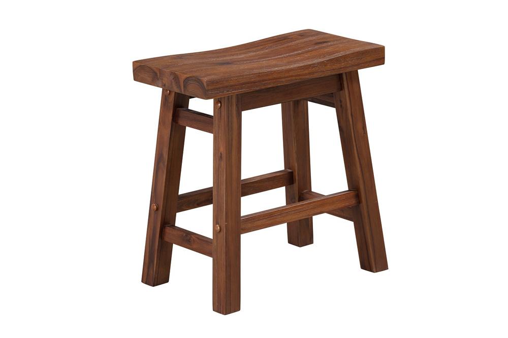 Boraam - Sonoma Backless Saddle Dining Height Stools - Chestnut Wire-Brush - Set of 2 - 75318 veiw 3