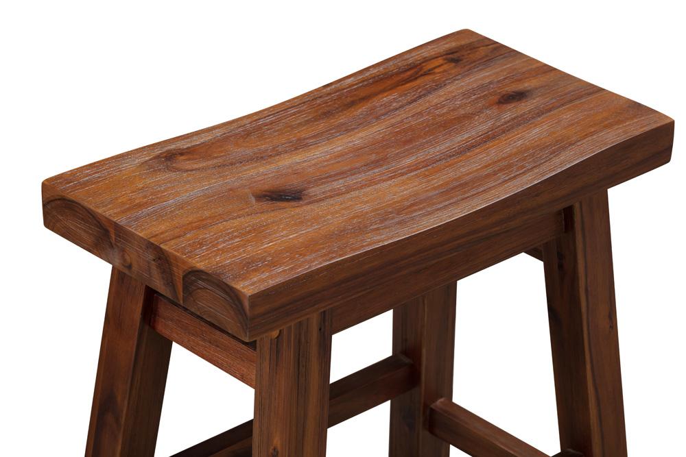 Boraam - Sonoma Backless Saddle Dining Height Stools - Chestnut Wire-Brush - Set of 2 - 75318 veiw 6