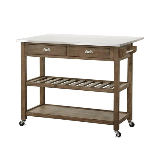 Boraam - Sonoma Kitchen Cart with Drop-Leaf [Barnwood Wire-Brush] - 12508 veiw 1