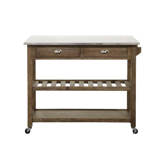 Boraam - Sonoma Kitchen Cart with Drop-Leaf [Barnwood Wire-Brush] - 12508 veiw 2
