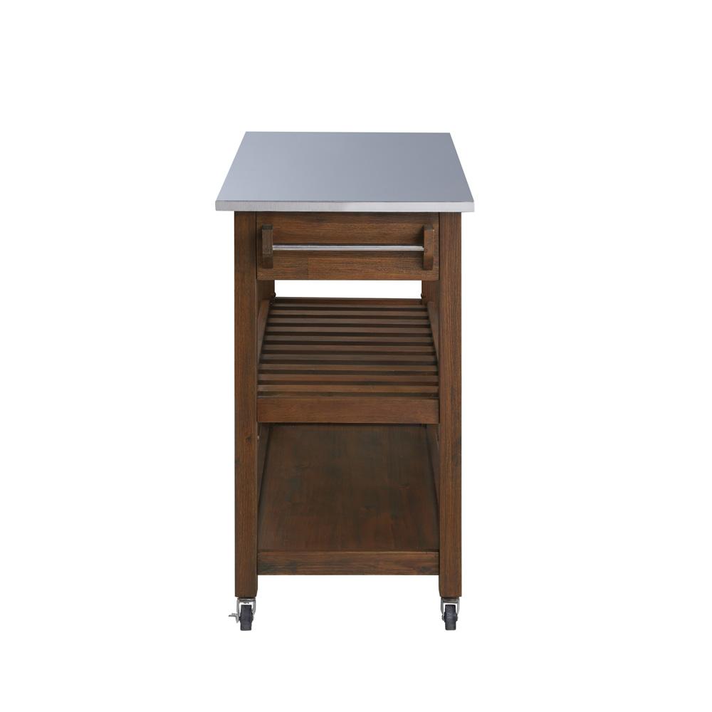 Boraam - Sonoma Kitchen Cart with Stainless Steel Top [Chestnut Wire-Brush] - 98521 veiw 7