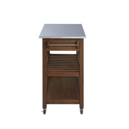Boraam - Sonoma Kitchen Cart with Stainless Steel Top [Chestnut Wire-Brush] - 98521 veiw 7
