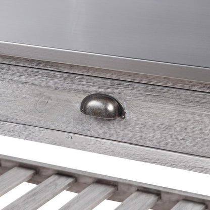 Boraam - Sonoma Kitchen Cart with Stainless Steel Top [Storm Gray Wire-Brush] - 98523 veiw 3