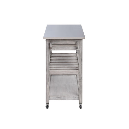 Boraam - Sonoma Kitchen Cart with Stainless Steel Top [Storm Gray Wire-Brush] - 98523 veiw 8