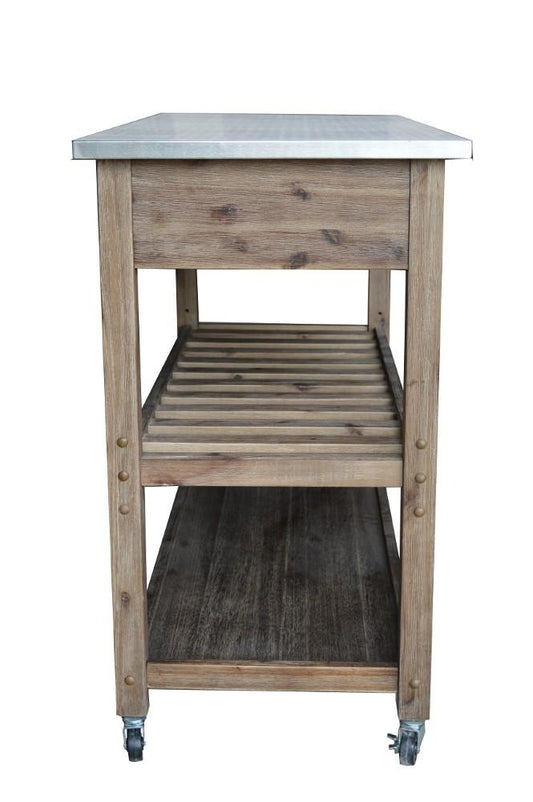 Boraam - Sonoma Wire-Brush Kitchen Cart - 98520 view 2