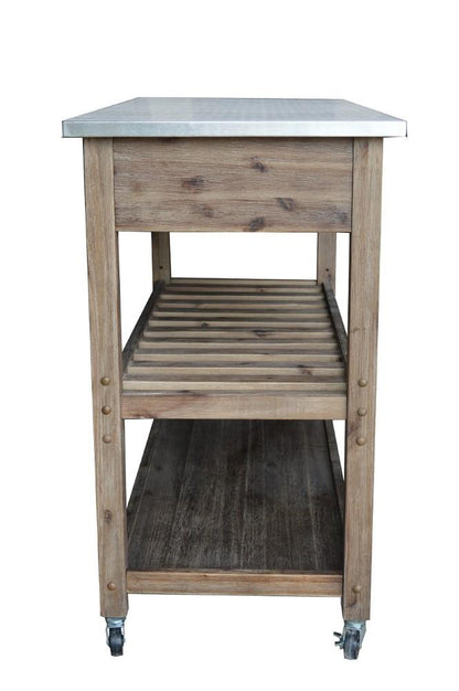 Boraam - Sonoma Wire-Brush Kitchen Cart - 98520 veiw 2