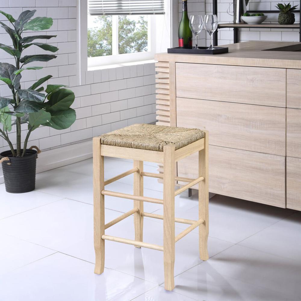 Boraam - Square Rush Backless Counter Stool - Blonde Oak - 94424 veiw 4