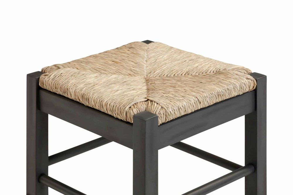 Boraam - Square Rush Backless Counter Stool - Charcoal Grey Finish - 94024 view 3