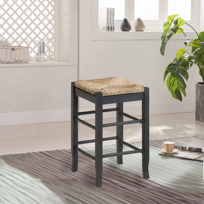 Boraam - Square Rush Backless Counter Stool - Charcoal Grey Finish - 94024 view 7