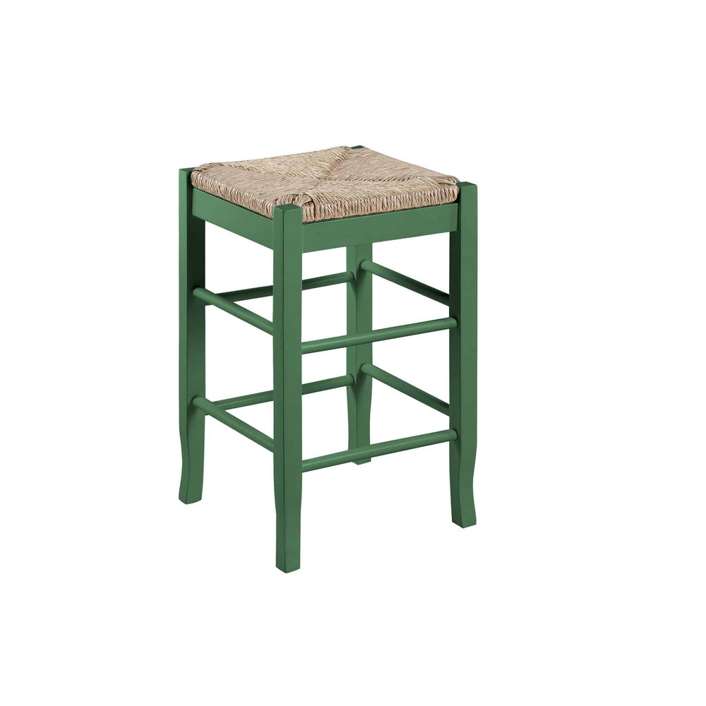 Boraam - Square Rush Backless Counter Stool - Equestrian Green - 96424 view 1