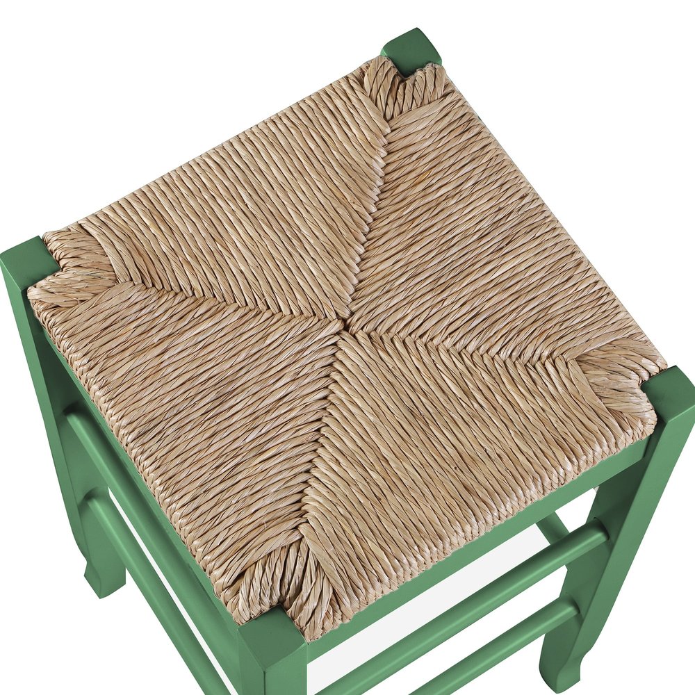 Boraam - Square Rush Backless Counter Stool - Equestrian Green - 96424 view 3