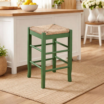 Boraam - Square Rush Backless Counter Stool - Equestrian Green - 96424 view 6