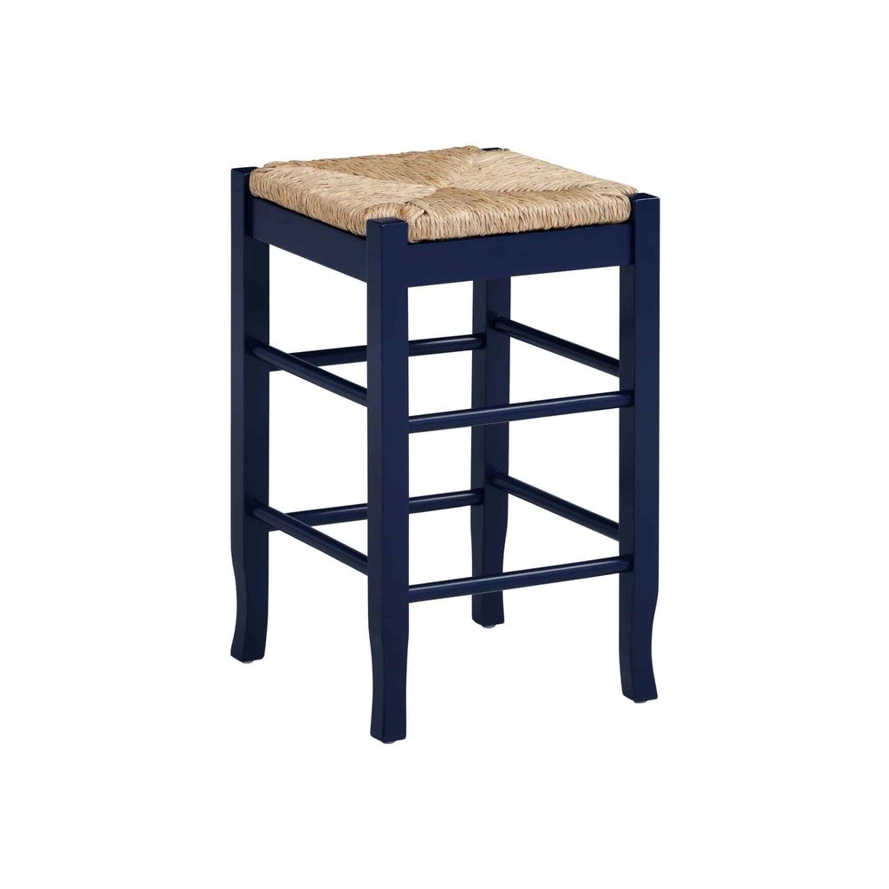 Boraam - Square Rush Backless Counter Stool - Navy Blue Finish - 95424 view 1