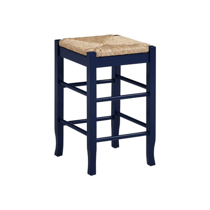 Boraam - Square Rush Backless Counter Stool - Navy Blue Finish - 95424 view 1