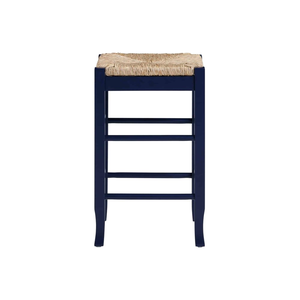Boraam - Square Rush Backless Counter Stool - Navy Blue Finish - 95424 view 2