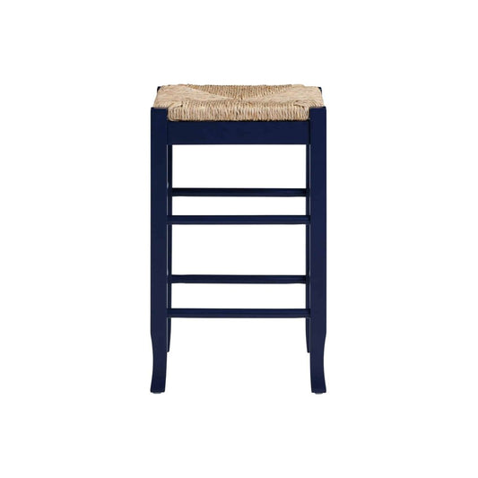 Boraam - Square Rush Backless Counter Stool - Navy Blue Finish - 95424 view 2