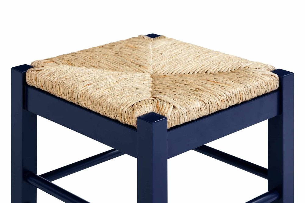 Boraam - Square Rush Backless Counter Stool - Navy Blue Finish - 95424 view 3