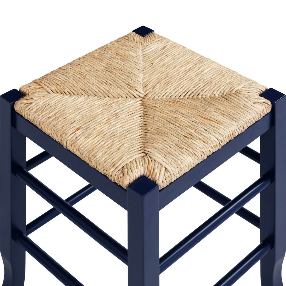 Boraam - Square Rush Backless Counter Stool - Navy Blue Finish - 95424 view 4