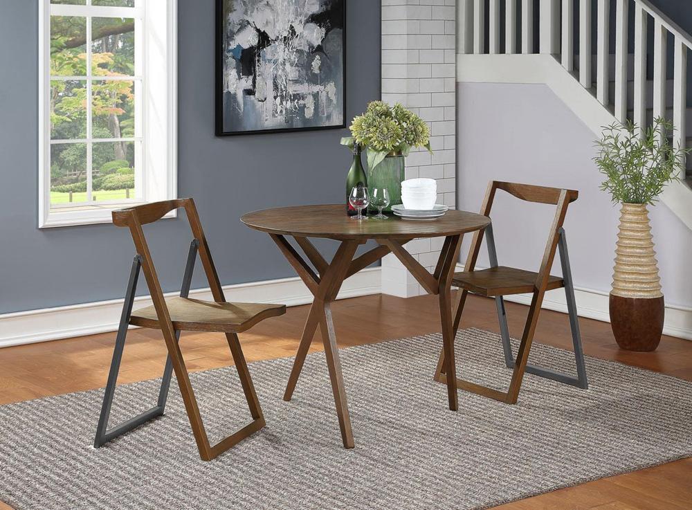 Boraam - Sydney Folding Chair, Set of 2, Chestnut Wire-Brush - 77348 veiw 3