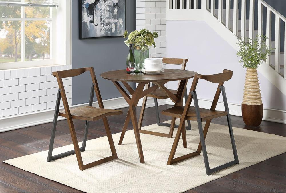 Boraam - Sydney Folding Chair, Set of 2, Chestnut Wire-Brush - 77348 veiw 4