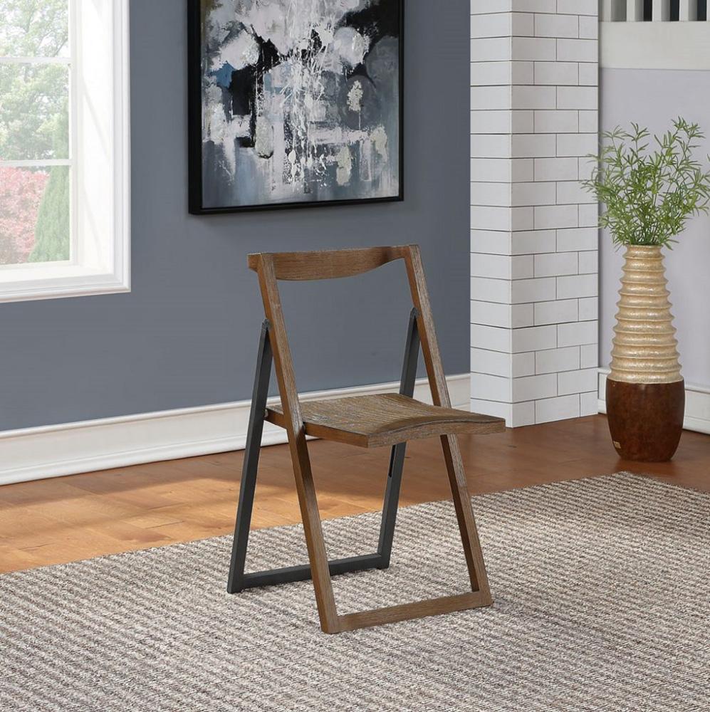 Boraam - Sydney Folding Chair, Set of 2, Chestnut Wire-Brush - 77348 veiw 9