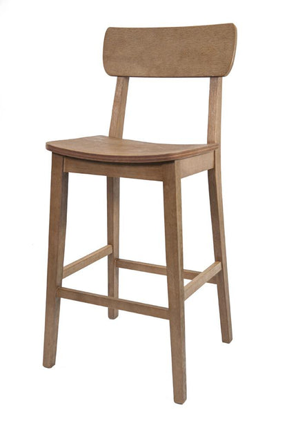 Boraam - Torino Wood Bar Stool - Barnwood Wire-Brush - 76729 veiw 1