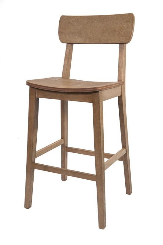 Boraam - Torino Wood Bar Stool - Barnwood Wire-Brush - 76729 veiw 1