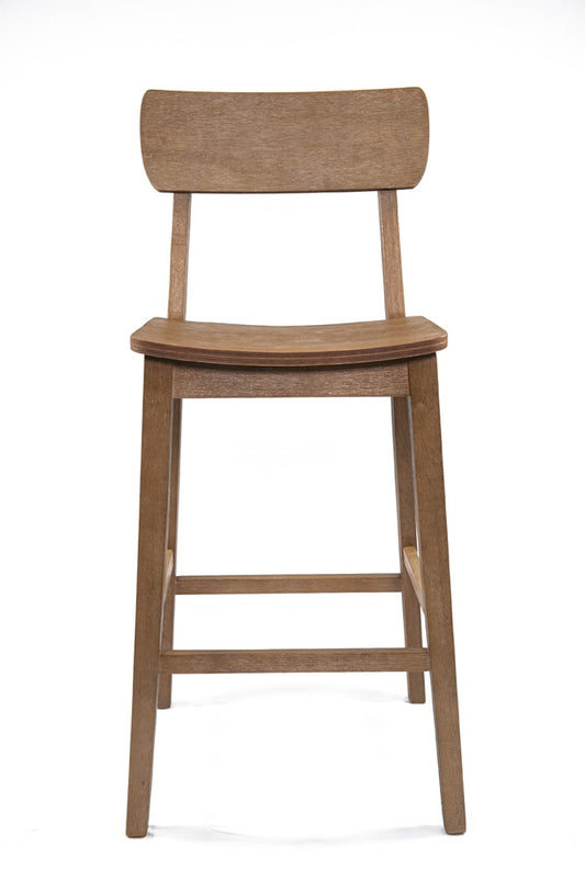 Boraam - Torino Wood Bar Stool - Barnwood Wire-Brush - 76729 veiw 2