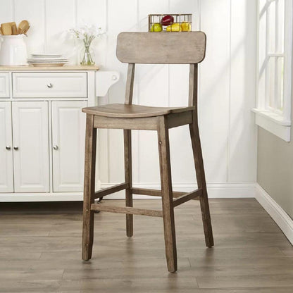 Boraam - Torino Wood Bar Stool - Barnwood Wire-Brush - 76729 veiw 3