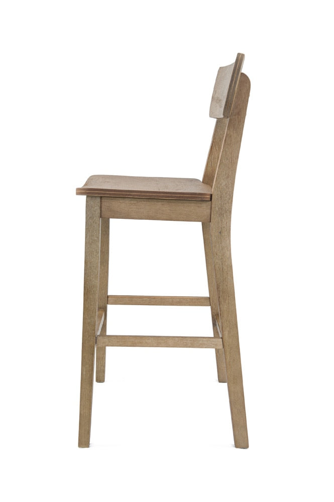 Boraam - Torino Wood Bar Stool - Barnwood Wire-Brush - 76729 veiw 4