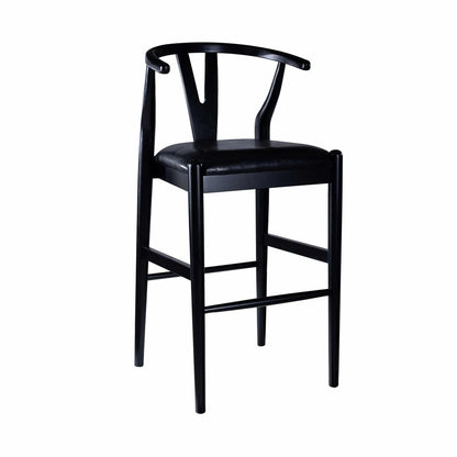 Boraam - Wishbone Bar Height Kitchen Bar Stool - Black Finish - 50529 view 1