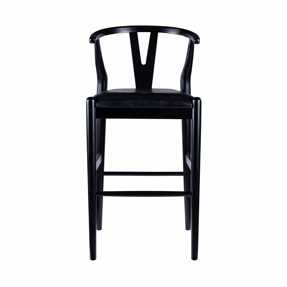 Boraam - Wishbone Bar Height Kitchen Bar Stool - Black Finish - 50529 view 2