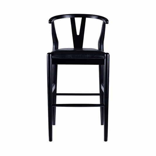 Boraam - Wishbone Bar Height Kitchen Bar Stool - Black Finish - 50529 view 2