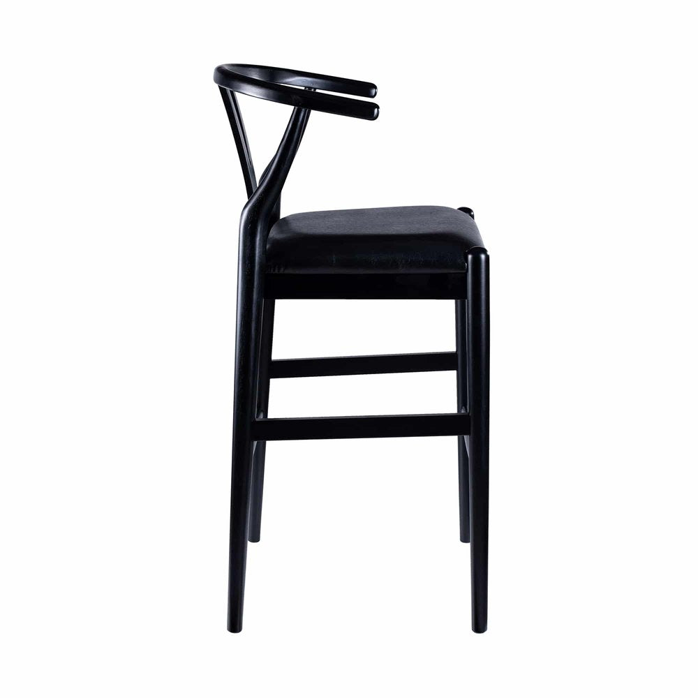 Boraam - Wishbone Bar Height Kitchen Bar Stool - Black Finish - 50529 view 3