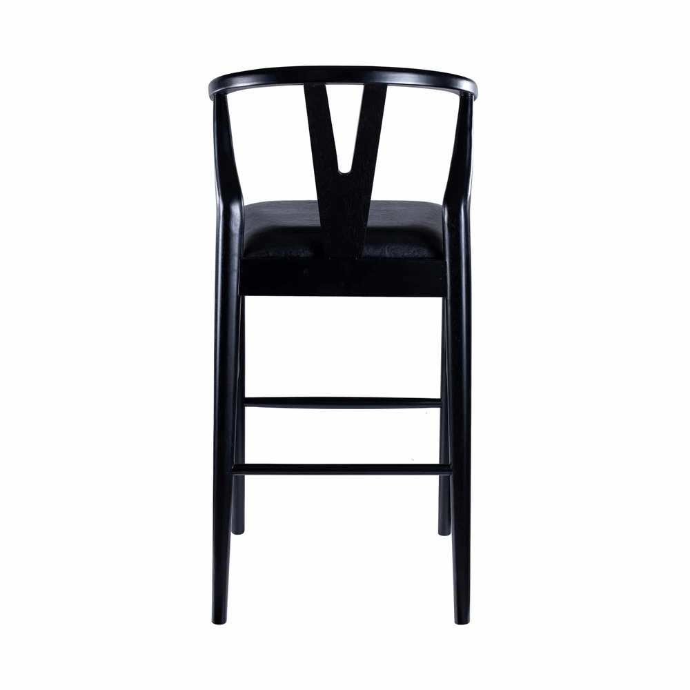 Boraam - Wishbone Bar Height Kitchen Bar Stool - Black Finish - 50529 view 4