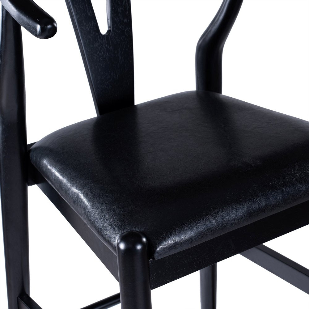 Boraam - Wishbone Bar Height Kitchen Bar Stool - Black Finish - 50529 view 6