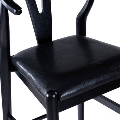 Boraam - Wishbone Bar Height Kitchen Bar Stool - Black Finish - 50529 view 6