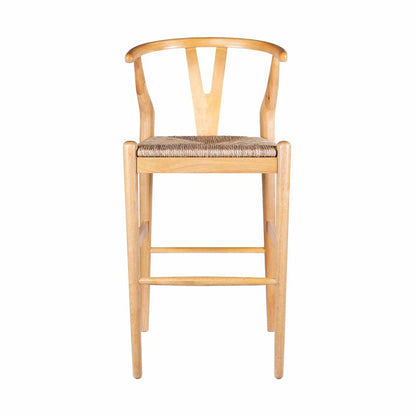 Boraam - Wishbone Bar Height Kitchen Bar Stool - Natural Finish - 50029 view 2