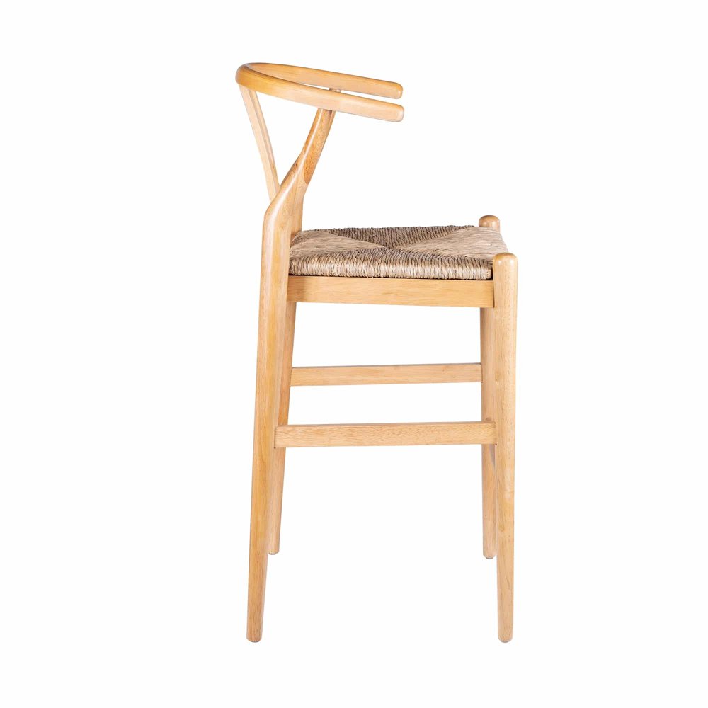 Boraam - Wishbone Bar Height Kitchen Bar Stool - Natural Finish - 50029 view 3