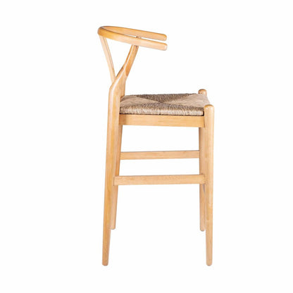 Boraam - Wishbone Bar Height Kitchen Bar Stool - Natural Finish - 50029 view 3