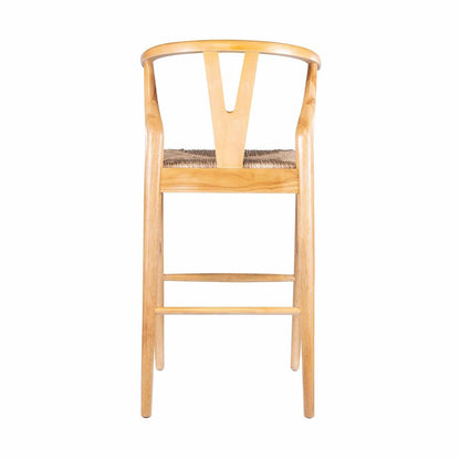 Boraam - Wishbone Bar Height Kitchen Bar Stool - Natural Finish - 50029 view 4