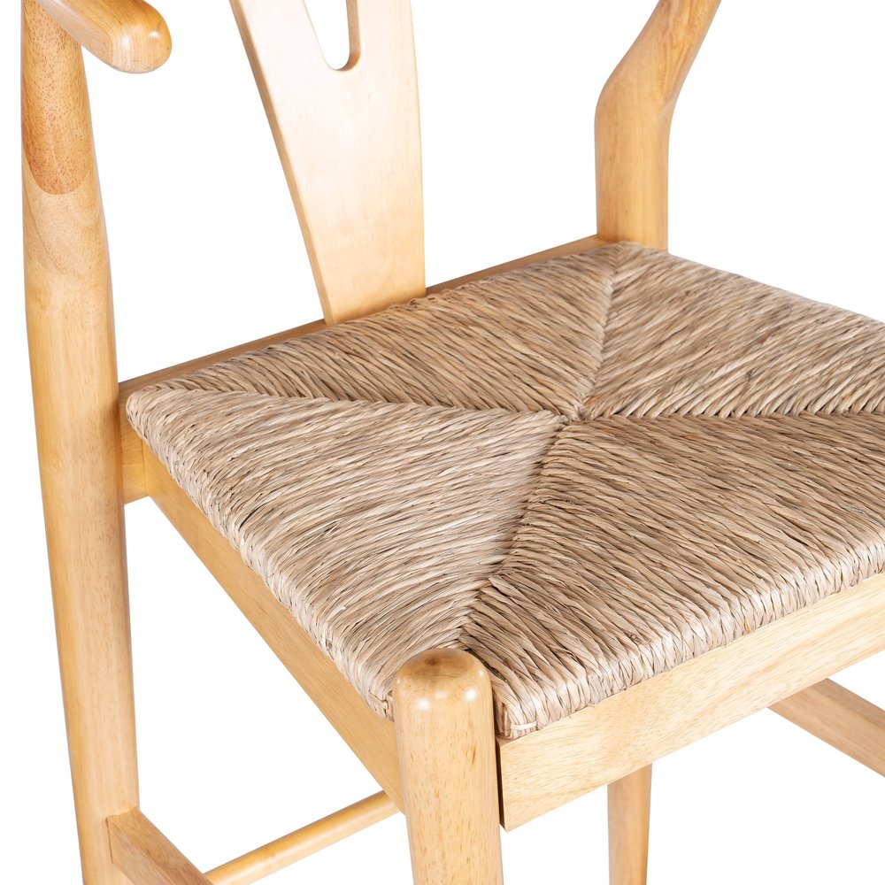 Boraam - Wishbone Bar Height Kitchen Bar Stool - Natural Finish - 50029 view 6
