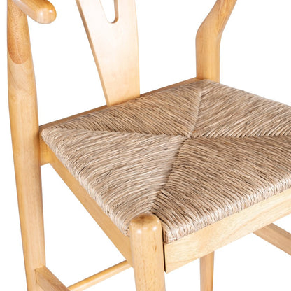 Boraam - Wishbone Bar Height Kitchen Bar Stool - Natural Finish - 50029 view 6